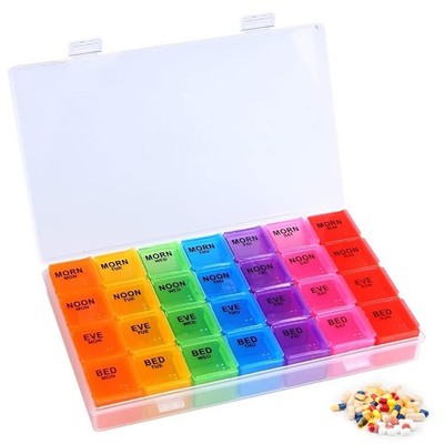 Hohe Kapazität Wöchentliche Pillendose/Organizer 7 Tage 4 Mal am Tag, mit Packung mit 1 