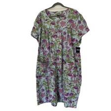 Vintage With Tags 2X BASIC EDITIONS Floral Snap Button House Coat Muu Muu Dress