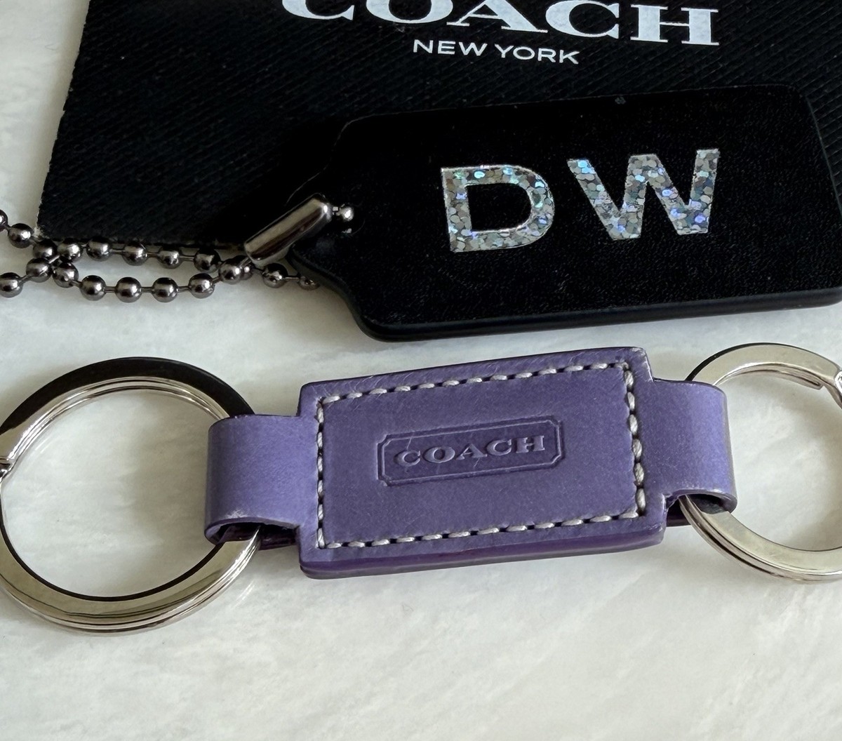 NEW COACH VINTAGE PURPLE LEATHER VALET KEY FOB 7273 | eBay