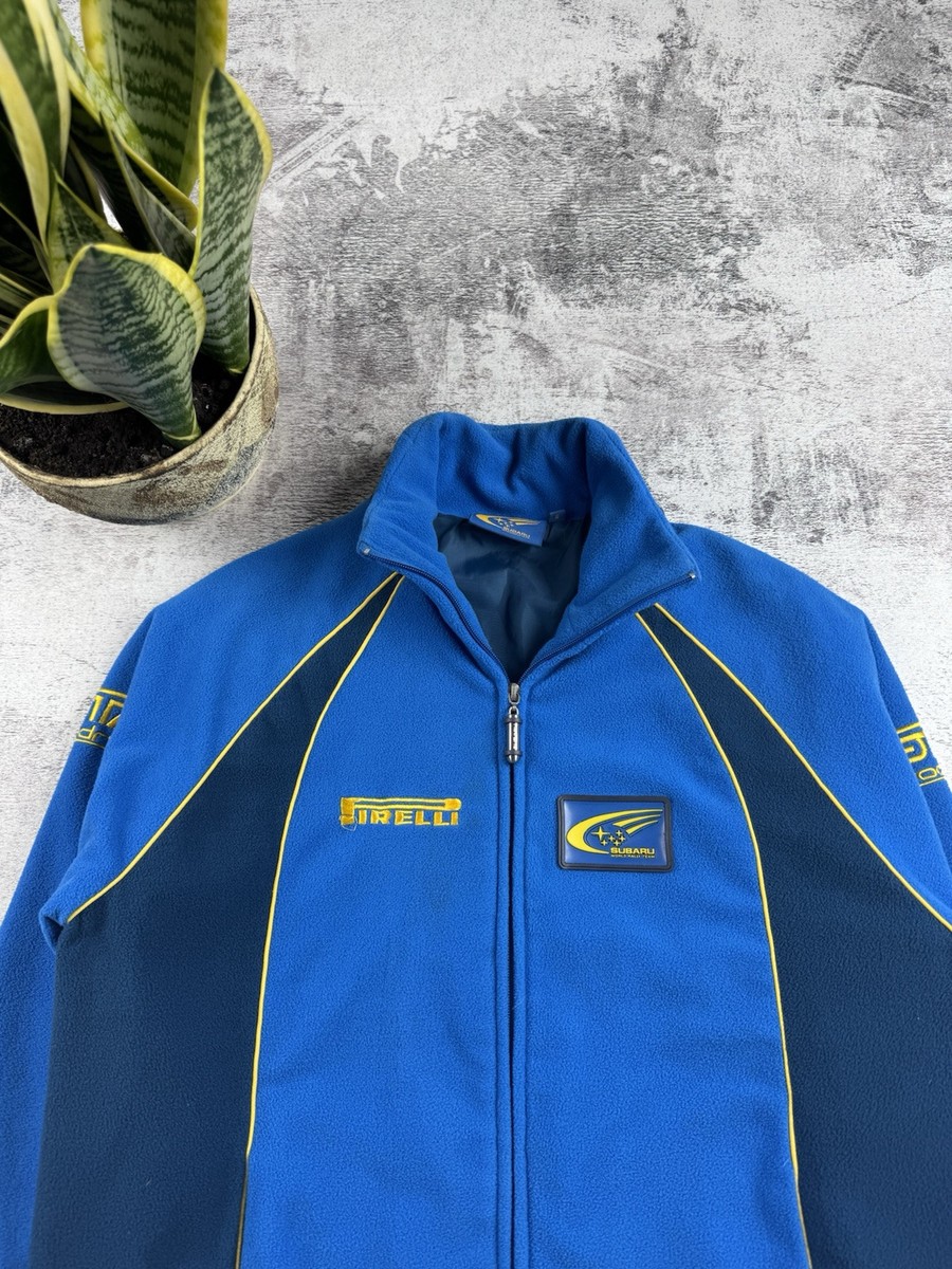 Vintage Subaru Rally Team Racing Small 00S Blue Zip Jacket Fleece