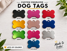 LASER ENGRAVED PERSONALIZED PET TAG ID DOG CAT NAME TAGS DOUBLE SIDE