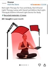 Viconor Red Light Therapy Lamp with Stand 660nm 850nm Face Body New