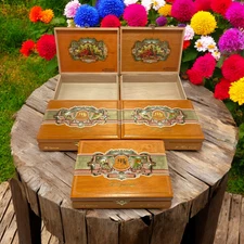 Lot of 5 My Father Cigars Opulencia Toro Empty Wooden Cigar Boxes 9.5x7x2 #130