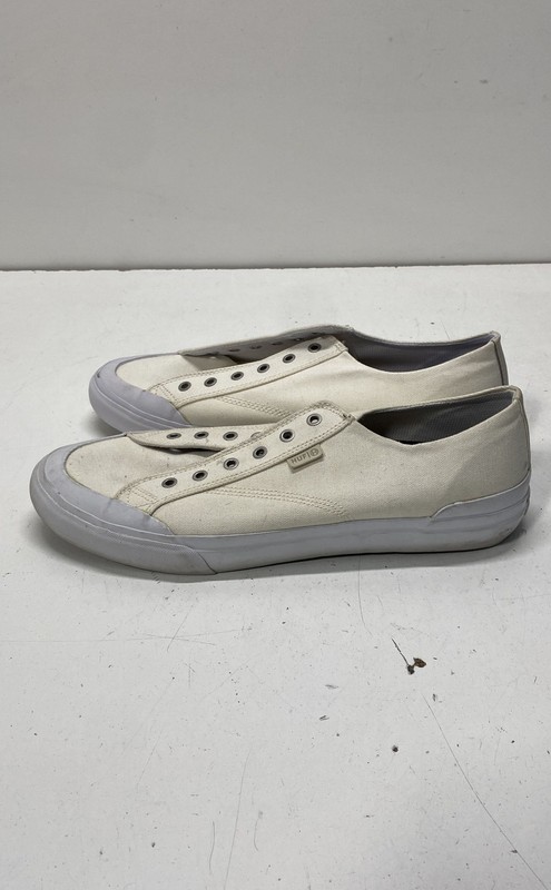 HUF Classic Lo White Cream Canvas Skate Sneakers Men's Size 10.5