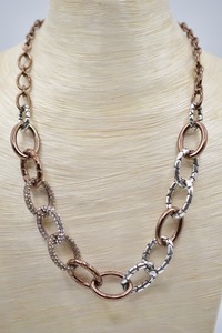Brighton-Pebble-Pave-Silver-Linked-Chain-Rhinestoned-Crystal-Necklace-Brown-Bin3