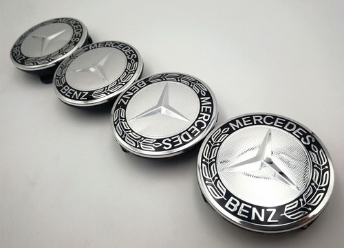 Set of 4 75MM Wheel Center Caps Hubcaps for Mercedes-Benz AMG Black Wreath - Bild 2 von 3