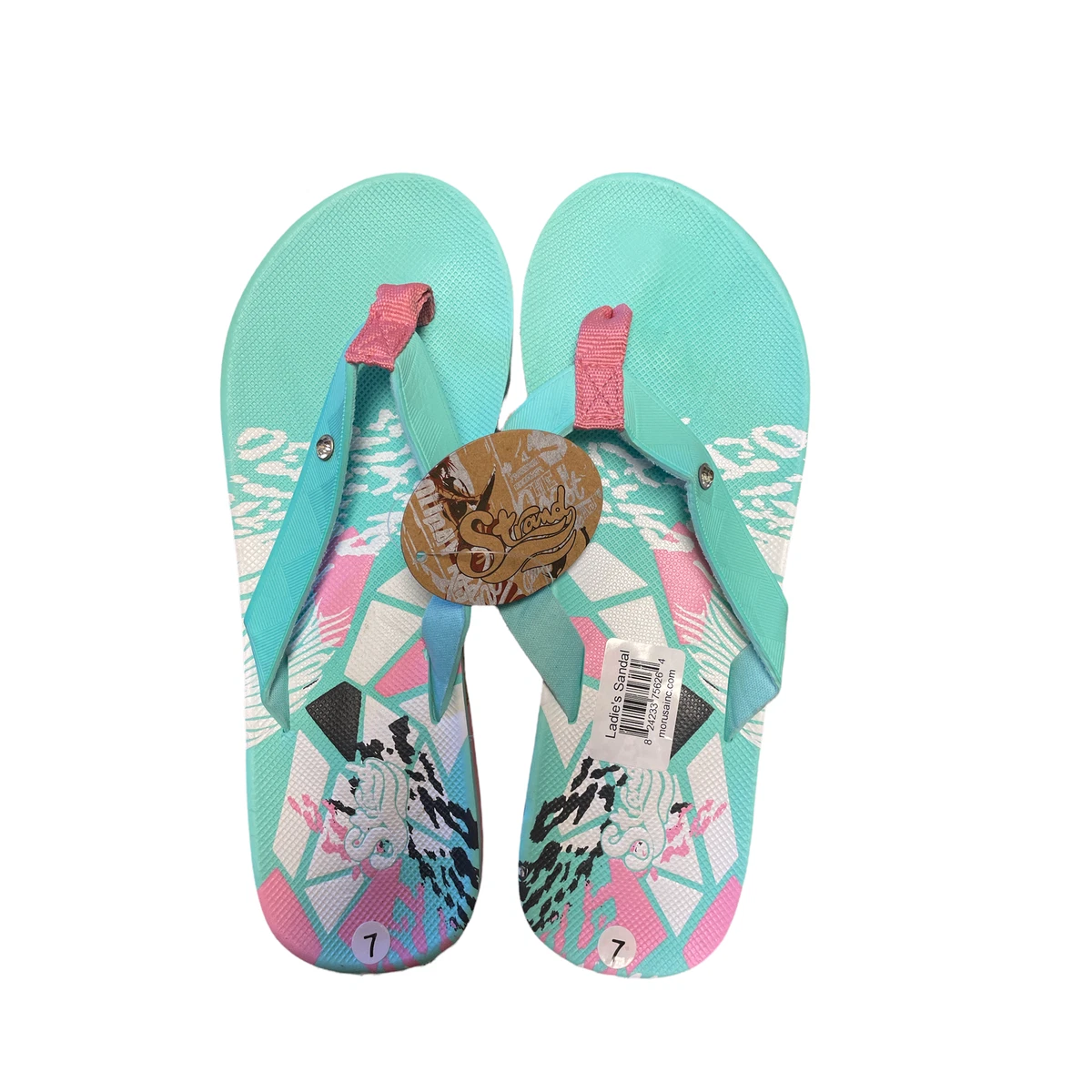 Strand Brand Women s Size 7 Flip Flops New Teal Strand Women s