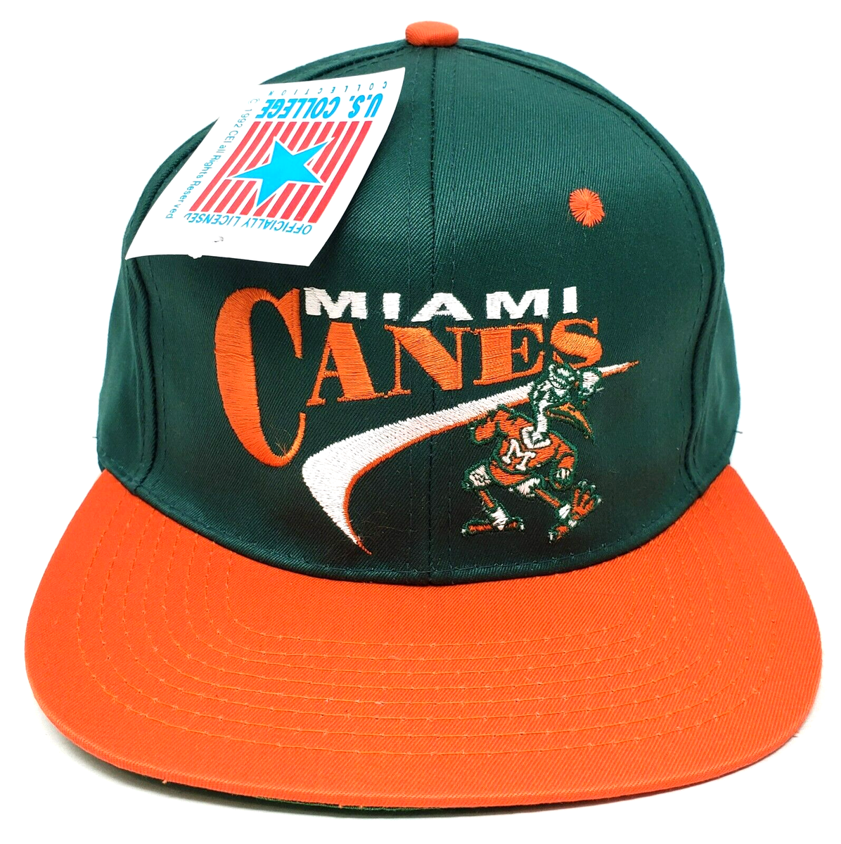 Miami Hurricanes Snapback Cap Vintage 1992 Drew Pearson NCAA OSFM