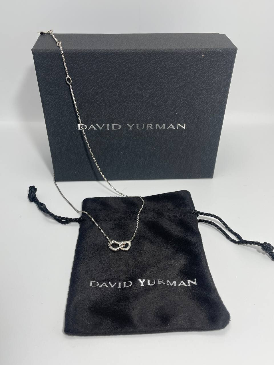 Authentic david yurman double interlocking heart … - image 2