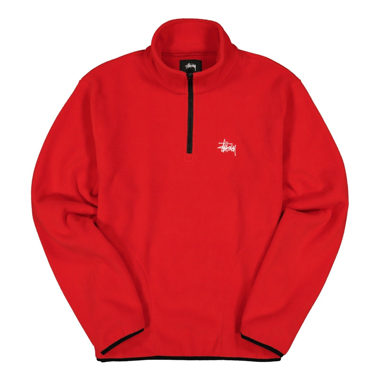 STUSSY Men's BASIC Polar Fleece MOCK Pullover - Red - Small - NWT