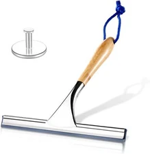 Stainless Steel Bamboo Squeegee For Bathroom Shower Mirror / Windows Cleaning