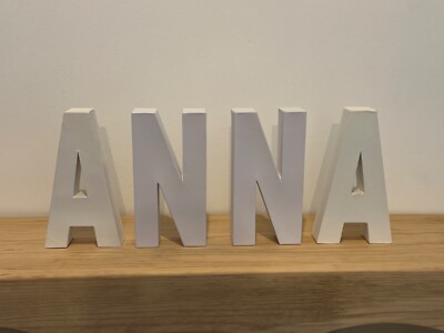 Große Vertbaudet Buchstaben Papier Pappe ANNA Name Namenstag Deko Namensschild