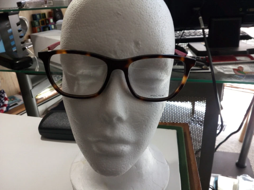  POLICE NEW Sparkle 9 EYEWEAR 51-16  VPPL630  O9AJ Havana Brn ITALY - Image 4 of 4