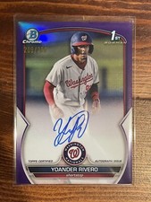 2023 Bowman Chrome Prospect Purple Refractor Auto Yoander Rivero 209/250 Nats