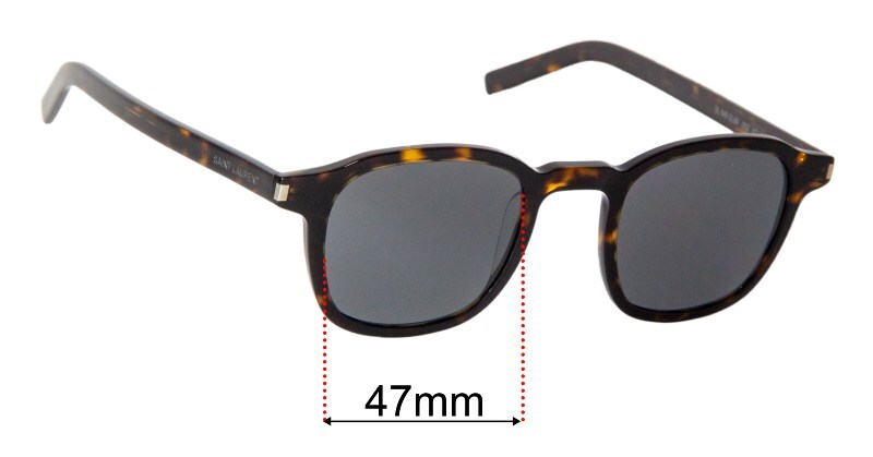 Lenti di ricambio per occhiali da sole SFx adatte a Saint Laurent SL 549 SLIM larghezza 47 mm