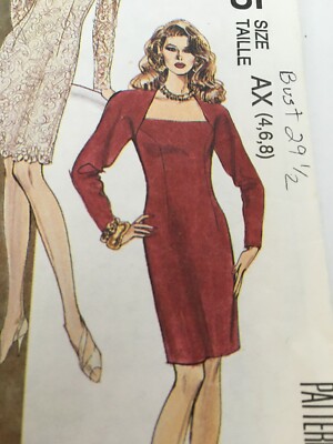McCalls Sewing Pattern 6295 Semi-Fitted Sheath Dress LBD Cocktail Uncut Sz  4 6 8 | eBay