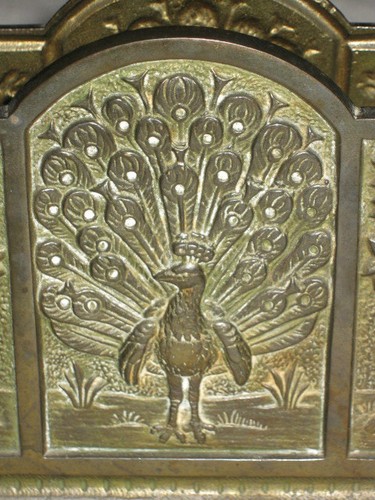 ANTIQUE JUDD CO TREE OF LIFE CAST IRON PEACOCK ART DESK LETTER PAPER RACK HOLDER - Picture 3 of 7