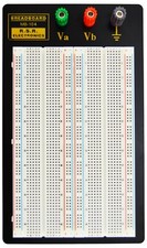 Solderless Breadboard with Metal Backplate - 1660 Tie Points, 3 Binding Posts