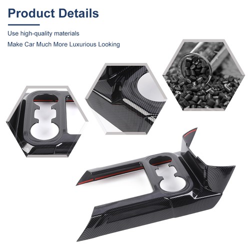 Carbon Fiber Central Gear Shift Panel Trim Cover For Chevy Silverado 2019-2021 - Picture 8 of 11