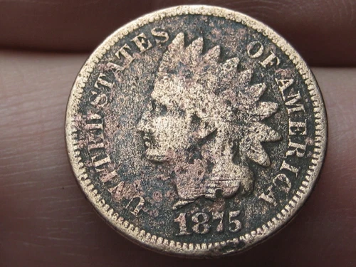 1875 Indian Head Cent Penny- VG/Fine Details