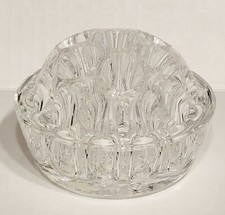 Bohemian Clear Flower Frog Made In Czech Republic 19 Hole 3  T 4.5  W