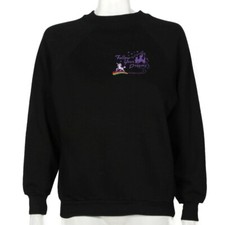 Vtg 90s SPORTSWEAR Unicorn Follow Your Dreams Black Sweatshirt USA sz M /697