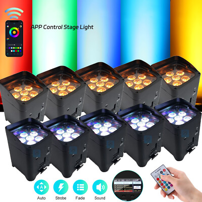 LED Par Strahler 54W/108W Bühnenlicht 9600mAh Akku WiFi Partylicht RGBWA UV DMX