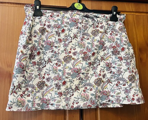 Jack Wills Neutral Bright Paisley Cotton Pull On Mini Skirt UK8 L15"