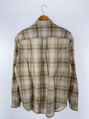 AURALEE 24AW AIRY WOOL CHECK SHIRT LONG SLEEVE SHIRT 3 WOOL GREY  