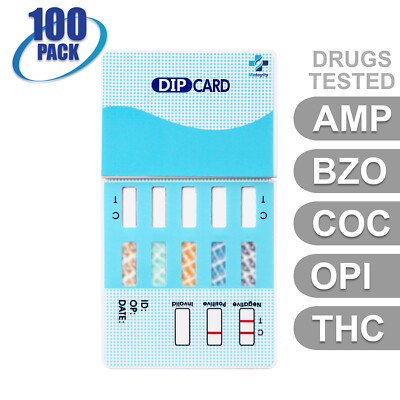 Mintegrity [100pk] 5-Panel Dip Card Urine Drug Test  #MI-WDOA-754