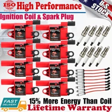 8Pack Ignition Coil and Spark Plug+ Wire For GMC Chevy Silverado 1500 Tahoe 5.3L