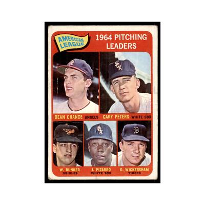 1965 Dean Chance/Gary Peters/Wally Bunker/Juan Pizarro/Dave Wickersham Baseball