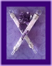 AMETHYST WAND With ROSE QUARTZ, Crystal Wand. Rose Quartz Wand and Crystal Point