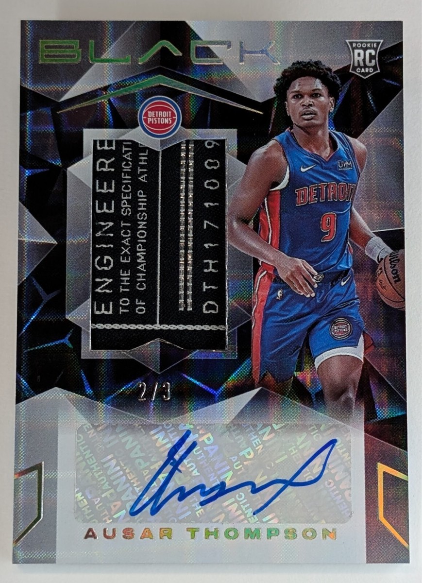 AUSAR THOMPSON 2023-24 Black Rookie Patch Auto RPA HOLO GOLD