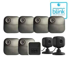Blink Outdoor 4 4th Gen 8 Camera Home Security System Blink Mini 2 and Yard Sign