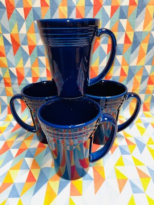 NEW set of FIESTA bistro LATTE MUG 18 oz COBALT BLUE