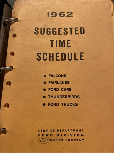 VINTAGE 1962 FORD SUGGESTED LABOR TIME SCHEDULE MANUAL 7189-62 - Picture 2 of 8