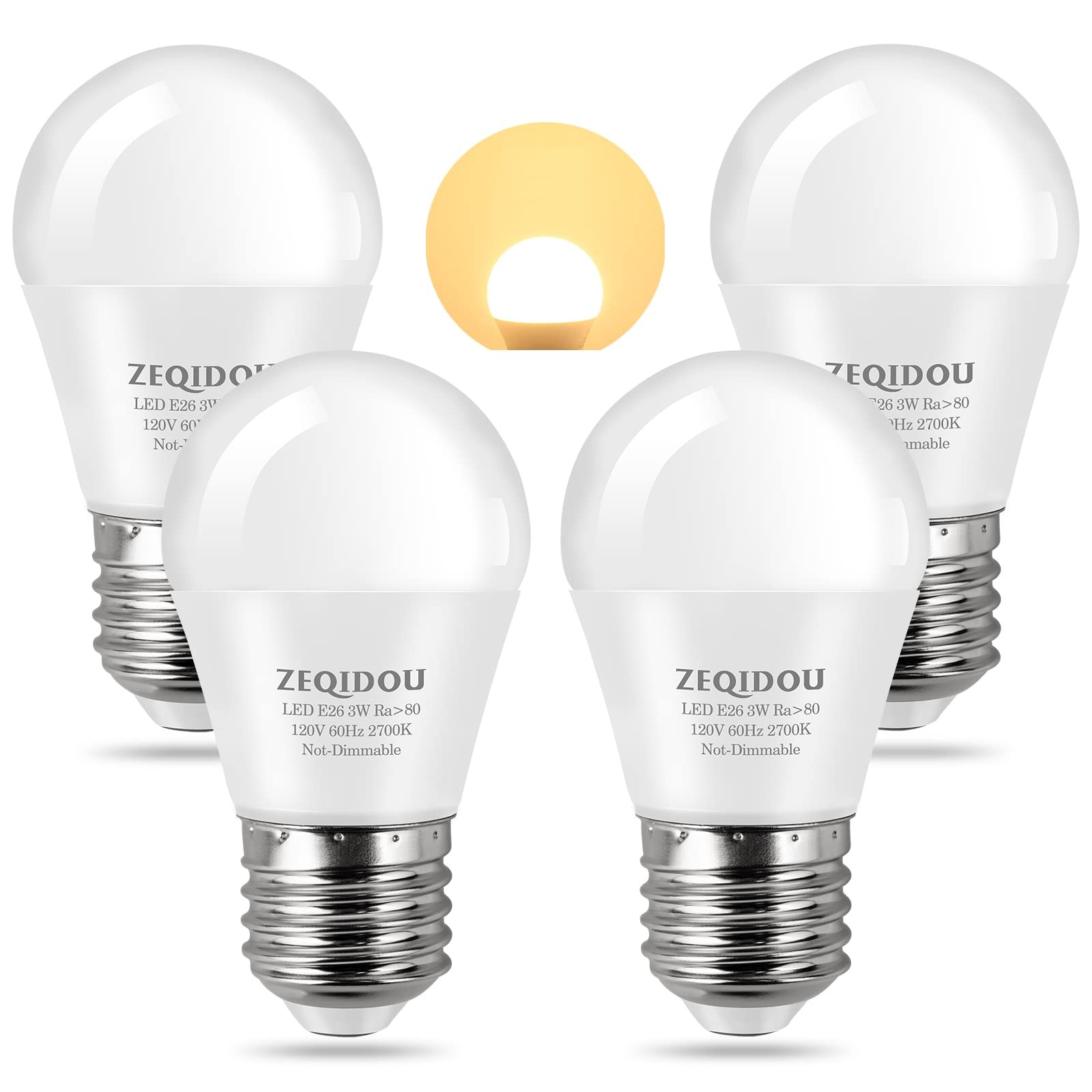 Equivalent, 3w Led Bulbs Soft White 2700k, A15 E26 Low Wa...