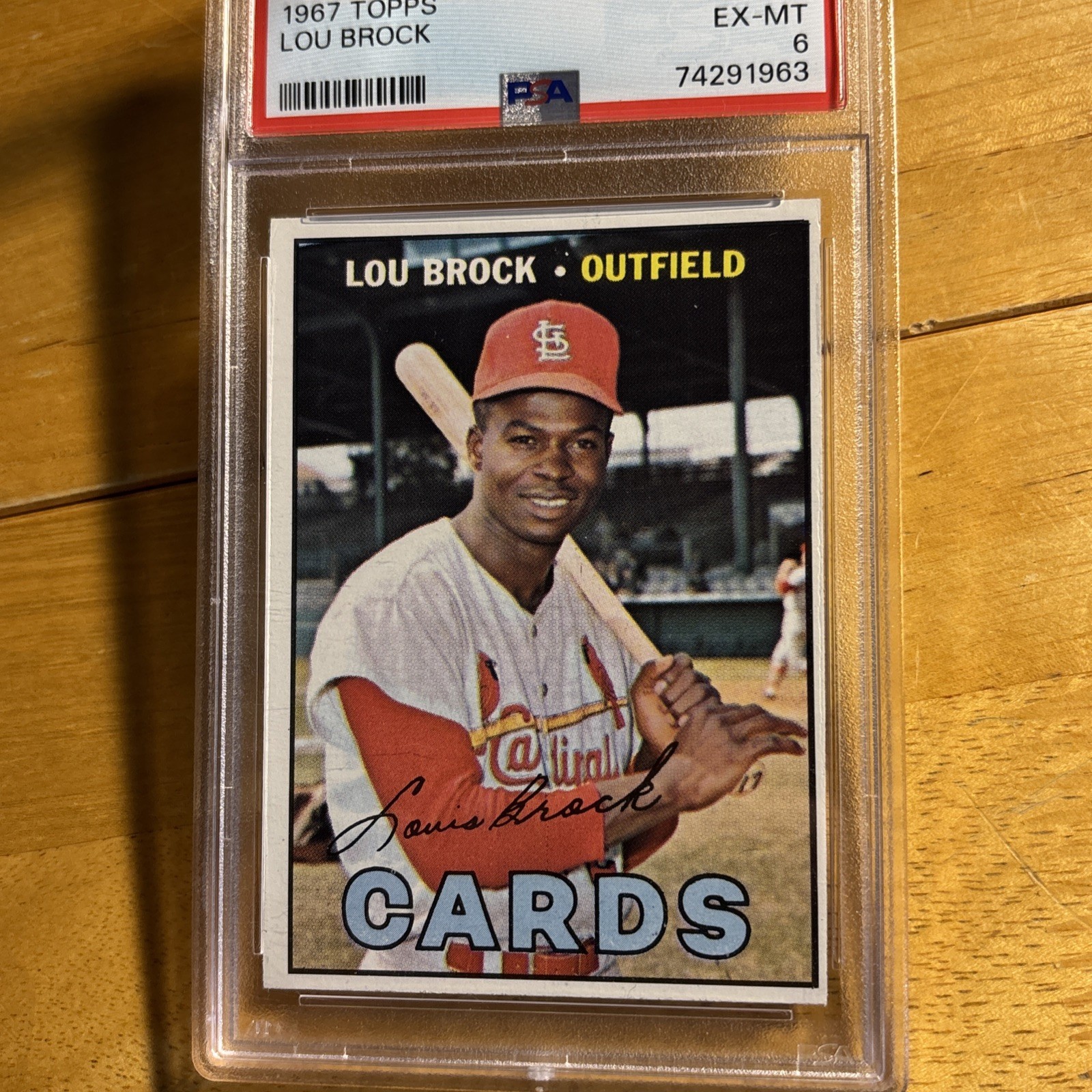 1967 Topps #285 Lou Brock PSA 6 HOF St Louis Cardinals LEGEND 3K+ Hs 2nd SB GOAT