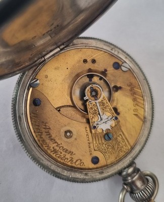 TASCHENUHR WALTHAM UHRENKETTE ANTIK RARITÄT AMERICAN WALTHAM WATCH COMPANY COIN