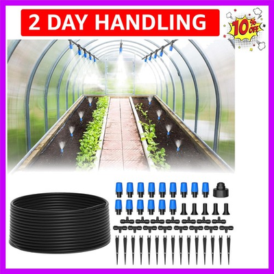 #ad 65FT Greenhouse Watering System Quick Efficient Connector Hanging Plant Wate... $35.14