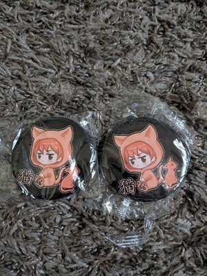 Fruits Basket Kyo Sohma Cat Pajama Anime Button Pins Set Of 2 NEW