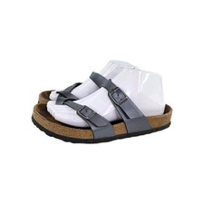 Birkenstock Mayari Gray Metallic Toe Loop US 7 Womens Birko-Flor Sandals