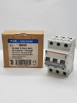 Eaton WMS3D20 Miniature Circuit Breaker 20A 3P 415/240V 10KA D20 DIN Mount