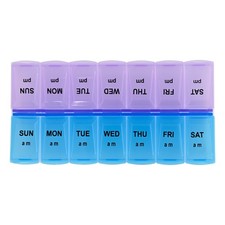 Weekly Pill Box Organizer 7 Day Medicine Storage Case 2 Times a Day Daily AM PM