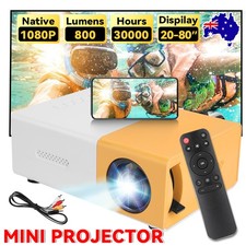 Mini Projector LED 1080P Full HD Portable Home Cinema Movie Video Theater Board