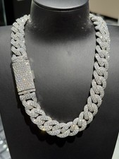 New Custom Monster VVS 20mm Lab Diamond Cuban Chain 22 Inch Iced Out Pavé Cuban