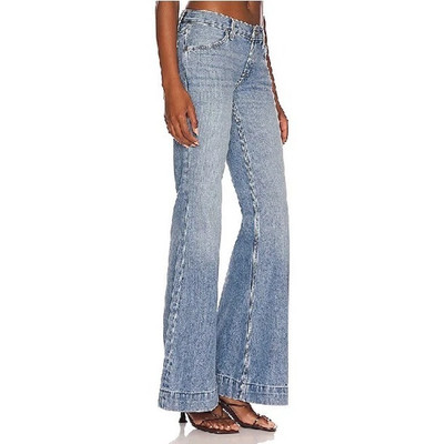 Re/Done 70's Low Rise Bell Bottom Jeans Size 28 $295 Lake Blue