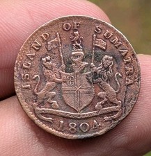 RARE ! British East Indies 1 Keping Island Of Sumatra Sumatera 1804 Coin_a346