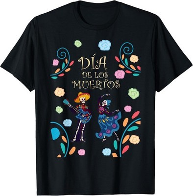 NEW! Dancing Skeleton Guitar Dia De Los Muertos Calavera Dead Tee - MADE IN USA
